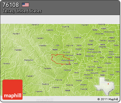 Physical 3D Map of ZIP Code 76108
