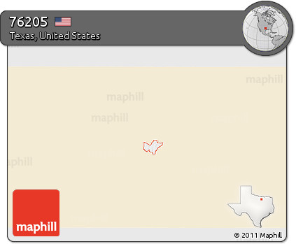 Classic Style 3D Map of ZIP Code 76205, single color outside