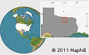 Satellite Location Map of ZIP code 76207, highlighted country, highlighted state