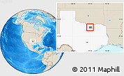 Shaded Relief Location Map of ZIP code 76207, highlighted county, highlighted state