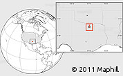 Blank Location Map of ZIP code 76210, highlighted country, highlighted county