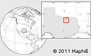 Blank Location Map of ZIP code 76210, highlighted state