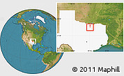 Satellite Location Map of ZIP code 76210, highlighted state