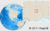 Shaded Relief Location Map of ZIP code 76210