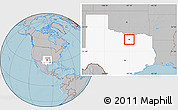 Gray Location Map of ZIP code 76226, highlighted state, hill shading