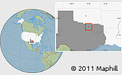 Savanna Style Location Map of ZIP code 76227, highlighted country, highlighted state, hill shading