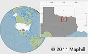 Savanna Style Location Map of ZIP code 76247, highlighted country, highlighted state, hill shading