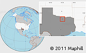 Gray Location Map of ZIP code 76249, highlighted country, highlighted state