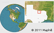 Satellite Location Map of ZIP code 76249, highlighted state