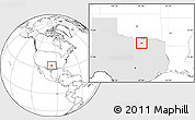Blank Location Map of ZIP code 76258, highlighted state
