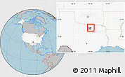 Gray Location Map of ZIP code 76258, highlighted country, highlighted county, hill shading