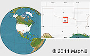 Satellite Location Map of ZIP code 76258, highlighted country, highlighted county