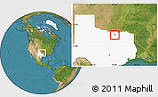 Satellite Location Map of ZIP code 76258, highlighted state