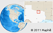 Shaded Relief Location Map of ZIP code 76258, highlighted state