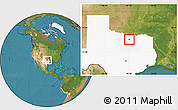 Satellite Location Map of ZIP code 76259, highlighted state