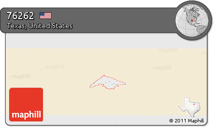 Classic Style Panoramic Map of ZIP Code 76262, single color outside