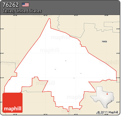 Classic Style Simple Map of ZIP Code 76262