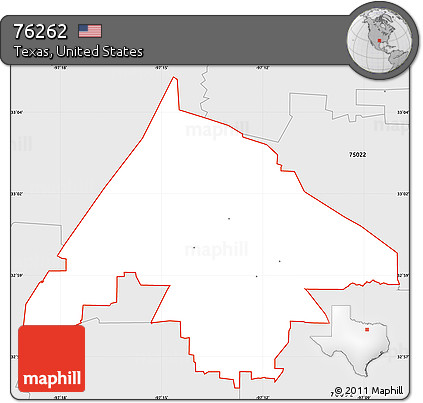 Silver Style Simple Map of ZIP Code 76262