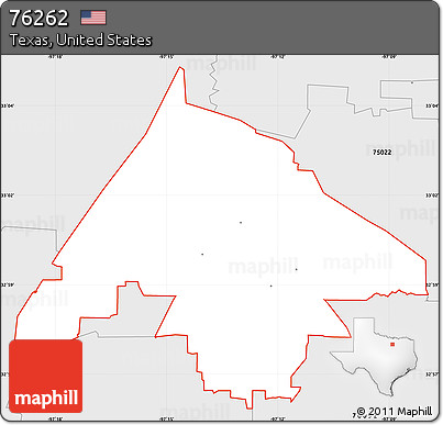 Silver Style Simple Map of ZIP Code 76262