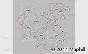Gray 3D Map of ZIP codes starting with 764, single color outside