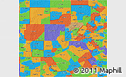 Political 3D Map of ZIP codes starting with 764