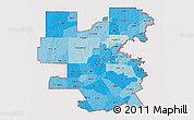 Political Shades 3D Map of ZIP codes starting with 764, cropped outside