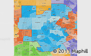 Political Shades 3D Map of ZIP codes starting with 764