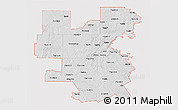 Silver Style 3D Map of ZIP codes starting with 764, single color outside