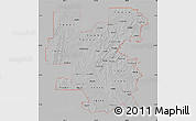 Gray Map of ZIP codes starting with 764, single color outside