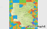 Physical Map of ZIP codes starting with 764, political outside