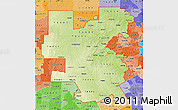 Physical Map of ZIP codes starting with 764, political shades outside