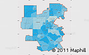 Political Shades Map of ZIP codes starting with 764, cropped outside