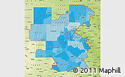 Political Shades Map of ZIP codes starting with 764, physical outside