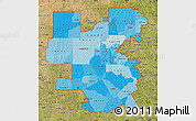 Political Shades Map of ZIP codes starting with 764, satellite outside