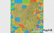 Satellite Map of ZIP codes starting with 764, political outside