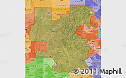 Satellite Map of ZIP codes starting with 764, political shades outside