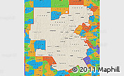 Shaded Relief Map of ZIP codes starting with 764, political outside