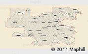 Classic Style Panoramic Map of ZIP codes starting with 764, single color outside
