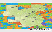 Physical Panoramic Map of ZIP codes starting with 764, political outside