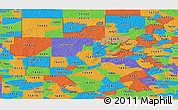Political Panoramic Map of ZIP codes starting with 764