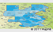 Political Shades Panoramic Map of ZIP codes starting with 764, physical outside