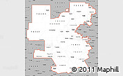 Gray Simple Map of ZIP codes starting with 764