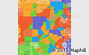 Political Simple Map of ZIP codes starting with 764, political shades outside