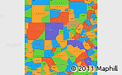Political Simple Map of ZIP codes starting with 764