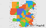 Political Simple Map of ZIP codes starting with 764, single color outside, borders and labels
