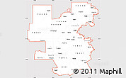 Silver Style Simple Map of ZIP codes starting with 764, cropped outside