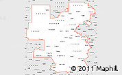 Silver Style Simple Map of ZIP codes starting with 764
