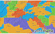 Political 3D Map of ZIP code 76462