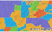 Political 3D Map of ZIP code 76463