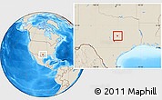 Shaded Relief Location Map of ZIP code 76501